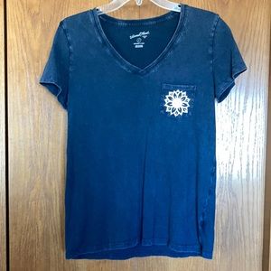 Universal Thread Blue V-Neck Pocket Tee T-Shirt Size S